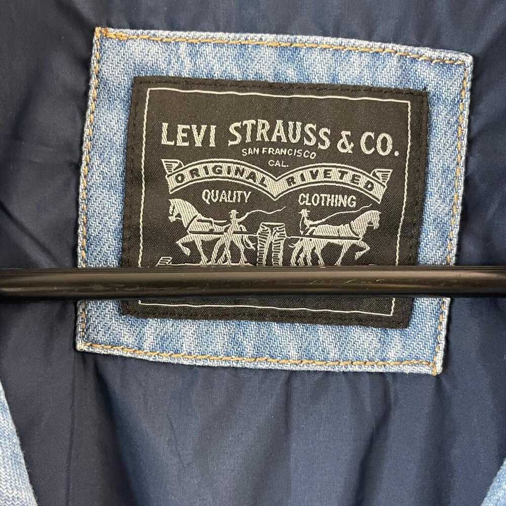 Levi's Denim Utility Jacket XS Cotton Shell Button & Zipper Closure - Picture 4 of 11